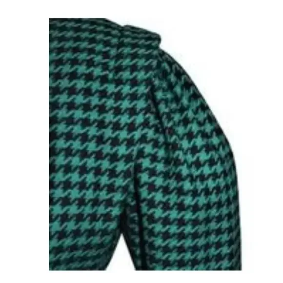 Victor Costa Herringbone Dress Suit Mid 20th Century Lined Velvet Green/Blk SM - Picture 6 of 7